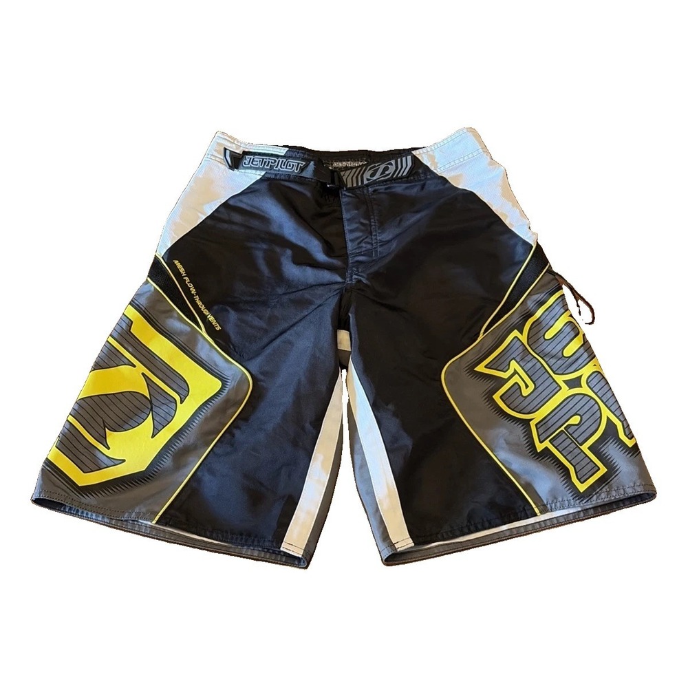 Jet Pilot Board Shorts Motorcycle Riding Men's 32 Moto Spell Out Embroidery Y2K